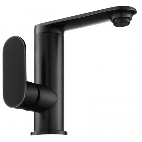 Mexen Milo grifo de lavabo con manija lateral, negro - 71305-70