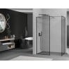 Mexen Kioto Duschwand Walk-in 130 x 70 cm, schwarzer Rahmen, Gun Metal - 800-130-202-95-70-070