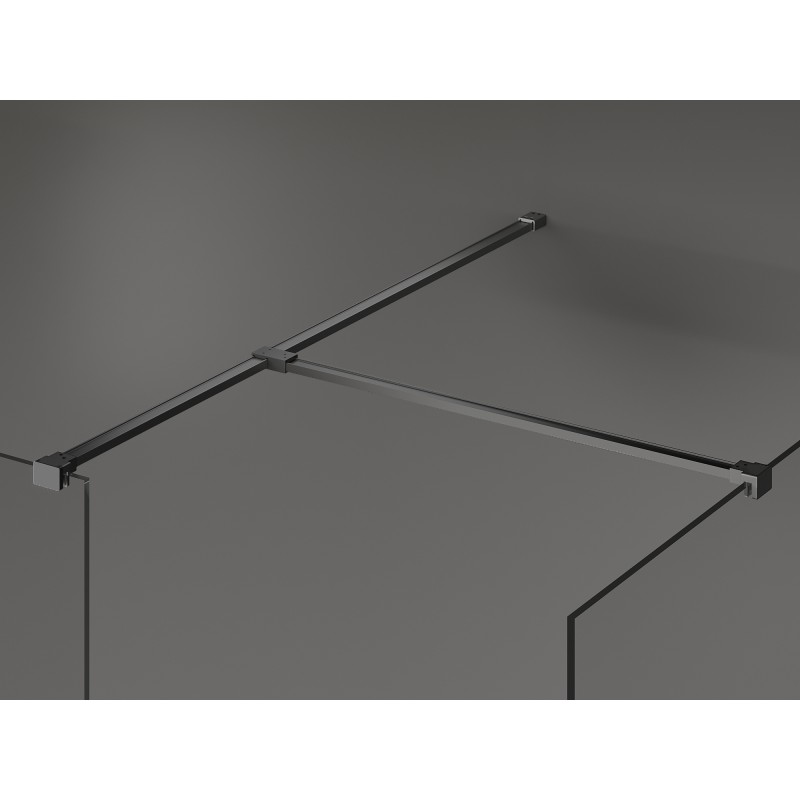 Mexen Kioto ścianka prysznicowa Walk-in 110 x 90 cm, czarna ramka, gun metal - 800-110-202-95-70-090