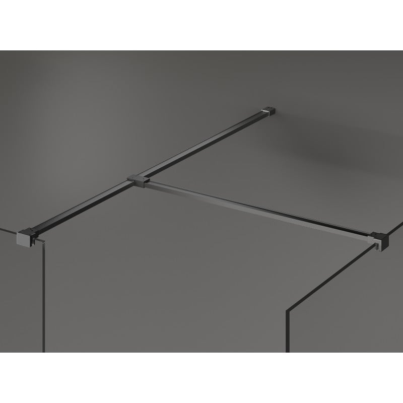 Mexen Kioto ścianka prysznicowa Walk-in 130 x 90 cm, czarna ramka, gun metal - 800-130-202-95-70-090