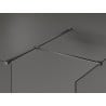 Mexen Kioto Walk-in Shower Wall 140 x 100 cm, Black Frame, Gun Metal - 800-140-202-95-70-100