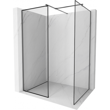 Mexen Kioto douchewand Walk-in 150 x 110 cm, zwart frame, gunmetal - 800-150-202-95-70-110