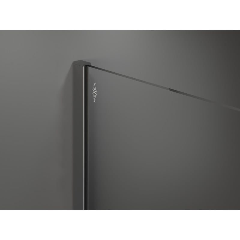 Mexen Kioto ścianka prysznicowa Walk-in 130 x 120 cm, czarna ramka, gun metal - 800-130-202-95-70-120