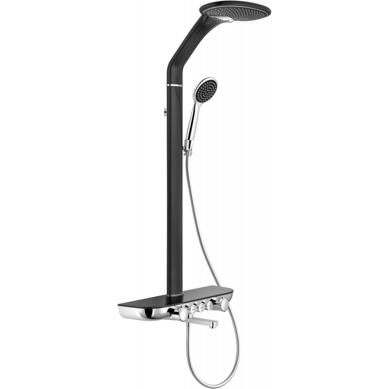 Mexen Blaze opbouw douche set met regendouche en kraan, zwart/chroom - 78109-71