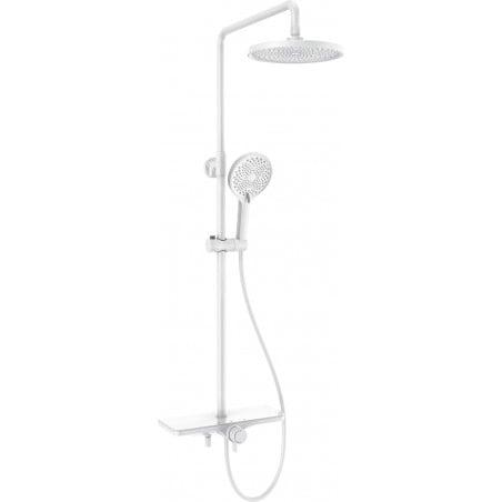 Mexen Frost exposed shower set with rain shower head and tap, white - 78111-20