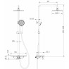 Mexen Frost exposed shower set with rain shower and faucet, white - 78111-20