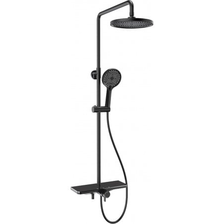 Mexen Frost Duschset zur Aufputzmontage mit Duschkopf und Batterie, schwarz - 78111-70