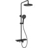 Mexen Frost Duschset zur Aufputzmontage mit Duschkopf und Batterie, schwarz - 78111-70