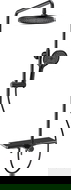 Mexen Frost surface-mounted shower set with showerhead and faucet, black - 78111-70