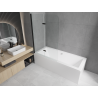 Mexen Cube rectangular bath 170 x 80 cm with casing and 2-wing screen 100 cm, transparent, black - 550517080X9010027000