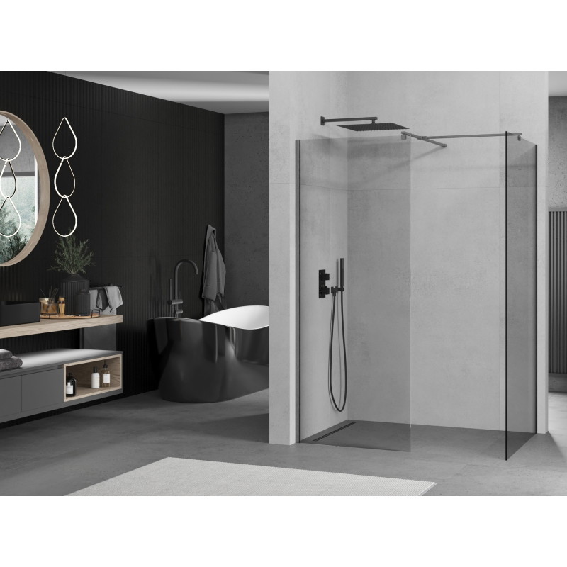 Mexen Kioto dušisein Walk-in 170 x 85 cm, läbipaistev, harjatud relvastushall - 800-170-202-66-00-085