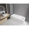 Mexen Cube Rectangular Bathtub 170 x 80 cm with Enclosure and 1-Panel Screen 70 cm, Black Pattern - 550517080X9307017070