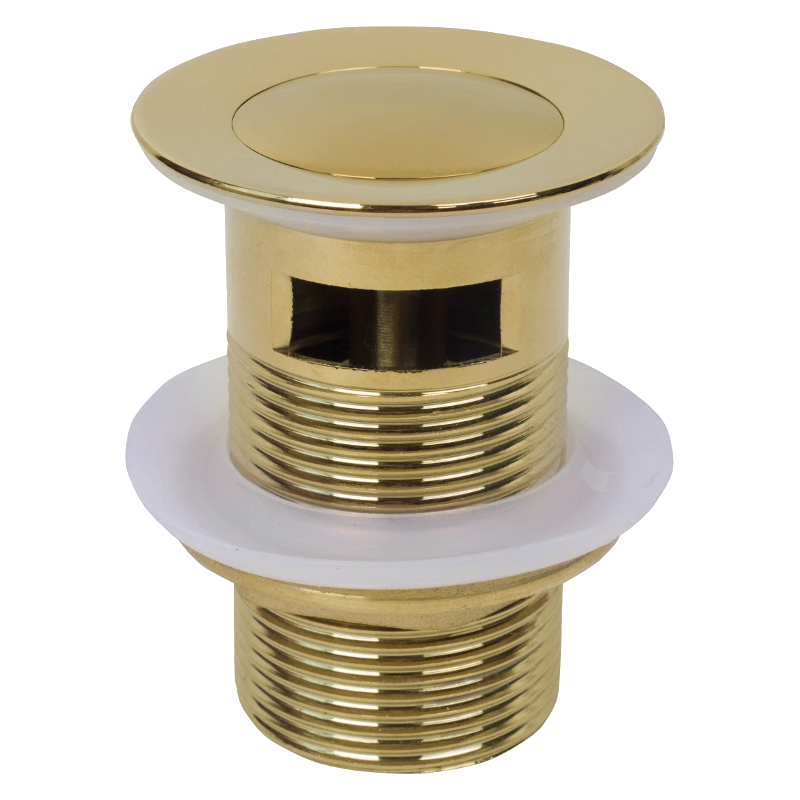 Mexen small round click-clack plug with overflow, gold - 79925-50