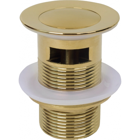 Mexen small round click-clack plug with overflow, gold - 79925-50