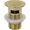 Mexen small round click-clack plug with overflow, gold - 79925-50