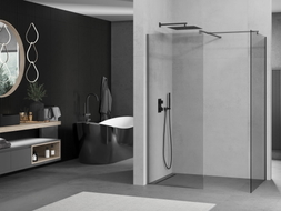Mexen Kioto ścianka prysznicowa Walk-in 100 x 100 cm, transparent, gun metal - 800-100-202-95-00-100