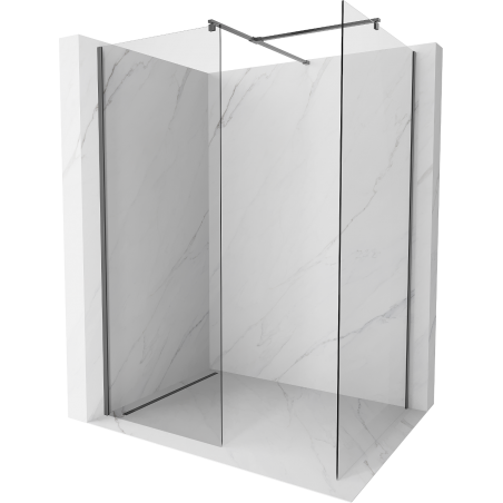 Mexen Kioto Duschwand Walk-in 110 x 105 cm, transparent, gun metal - 800-110-202-95-00-105