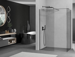 Mexen Kioto Dušas siena Walk-in 130 x 70 cm, caurspīdīga, gun metal - 800-130-202-95-00-070