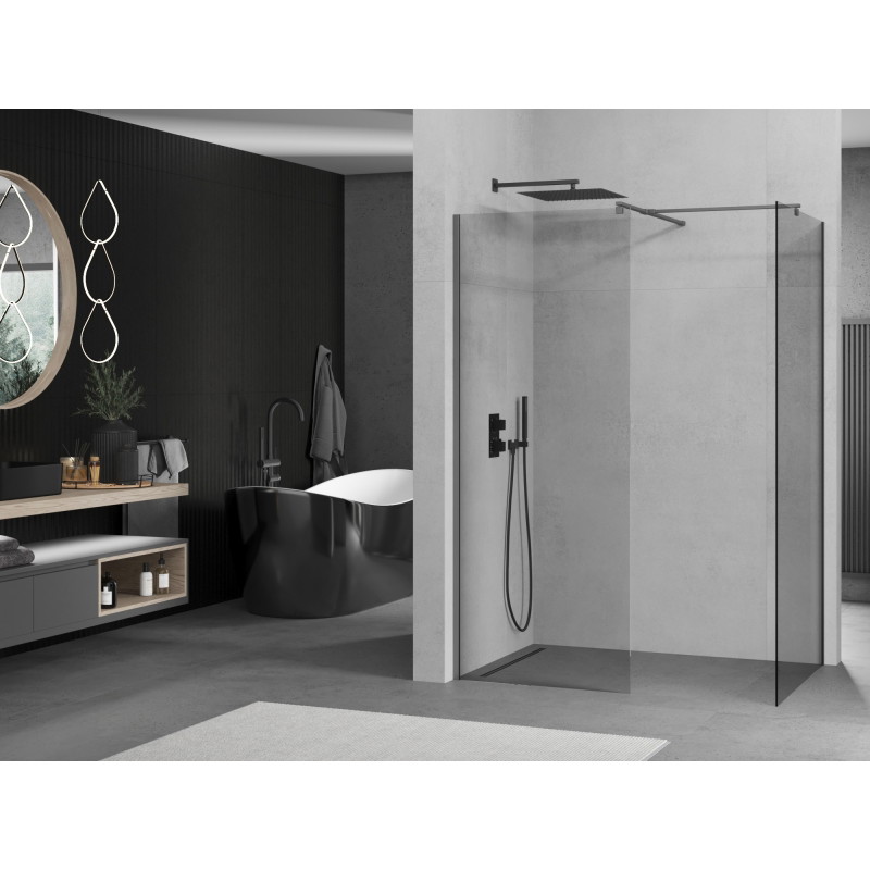 Mexen Kioto dušisein Walk-in 130 x 85 cm, läbipaistev, gun metal - 800-130-202-95-00-085