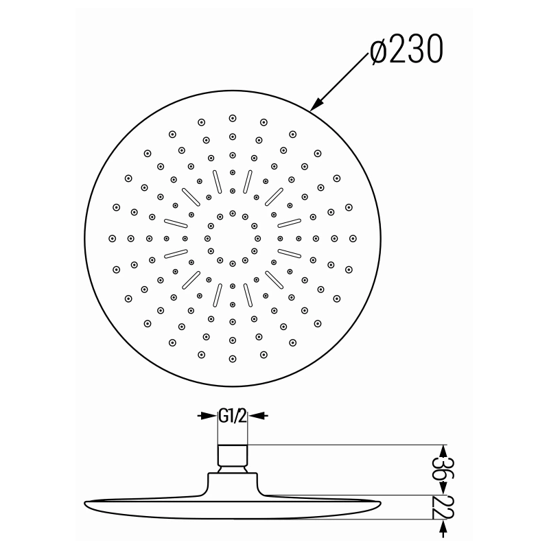 Mexen D-67 κεφαλή ντους 22 cm, χρώμιο - 79767-01
