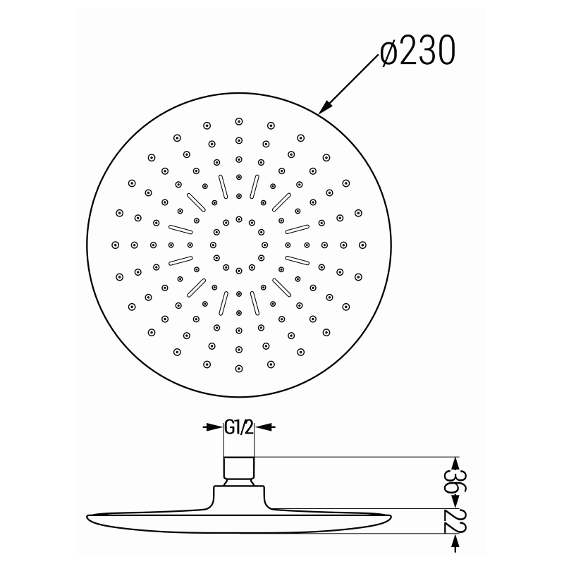 Mexen D-67 Rain Shower 22 cm, Chrome - 79767-01