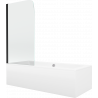 Mexen Cube rechteckige Badewanne 180 x 80 cm mit Verkleidung und 1-flügeliger Trennwand 70 cm, transparent, schwarz - 550518080?