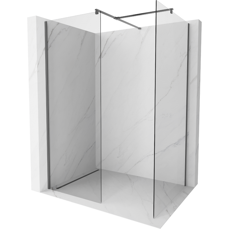 Mexen Kioto pared de ducha Walk-in 145 x 110 cm, transparente, metal anodizado - 800-145-202-95-00-110