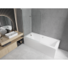 Mexen Cube rechteckige Badewanne 180 x 80 cm mit Verkleidung und 2-flügeliger Duschwand 100 cm, transparent, Chrom - 550518080X?