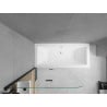 Mexen Cube vasca rettangolare 180 x 80 cm con rivestimento e schermo a 2 ante 100 cm, trasparente, nero - 550518080X9010027000