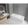 Mexen Cube rechthoekig bad 180 x 80 cm met ombouw en 3-vleugelig scherm 120 cm, transparant, chroom - 550518080X9012030100