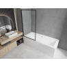 Mexen Cube rectangular bathtub 180 x 80 cm with casing and 1-wing screen 70 cm, black pattern fix - 550518080X9307007070