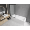 Mexen Cube rechteckige Badewanne 180 x 80 cm mit Verkleidung und 1-flügeligeb Schirm 80 cm, schwarzes Muster - 550518080X930801?