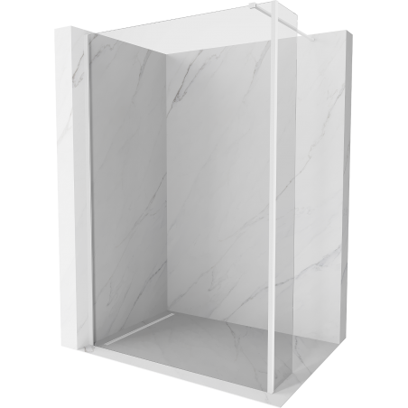 Mexen Kioto Walk-in Shower Wall 115 x 40 cm, Transparent, White - 800-115-212-20-00-040