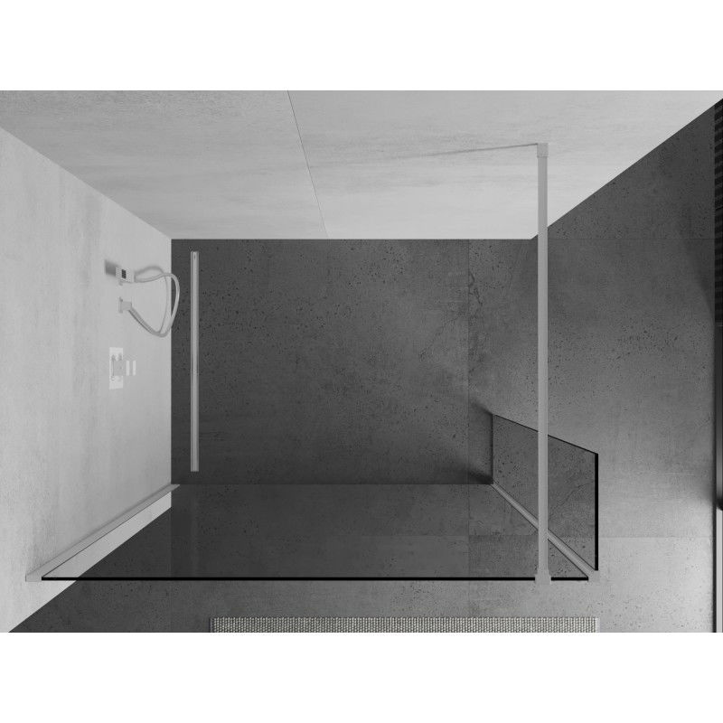 Mexen Kioto paroi de douche Walk-in 150 x 40 cm, transparent, blanc - 800-150-212-20-00-040