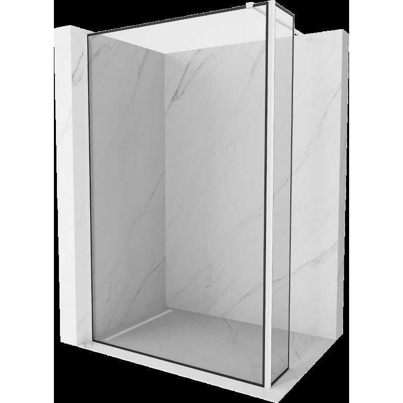 Mexen Kioto ścianka prysznicowa Walk-in 130 x 30 cm, czarny wzór, biała - 800-130-212-20-70-030