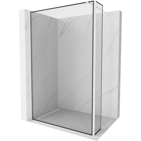 Mexen Kioto pared de ducha Walk-in 110 x 30 cm, marco negro, blanco - 800-110-212-20-70-030