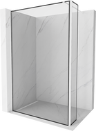 Mexen Kioto zidni paravan za tuš Walk-in 90 x 30 cm, crni okvir, bijeli - 800-090-212-20-70-030