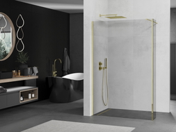 Mexen Kioto Walk-in tuš stijenka 90 x 30 cm, prozirna, zlatna - 800-090-212-50-00-030