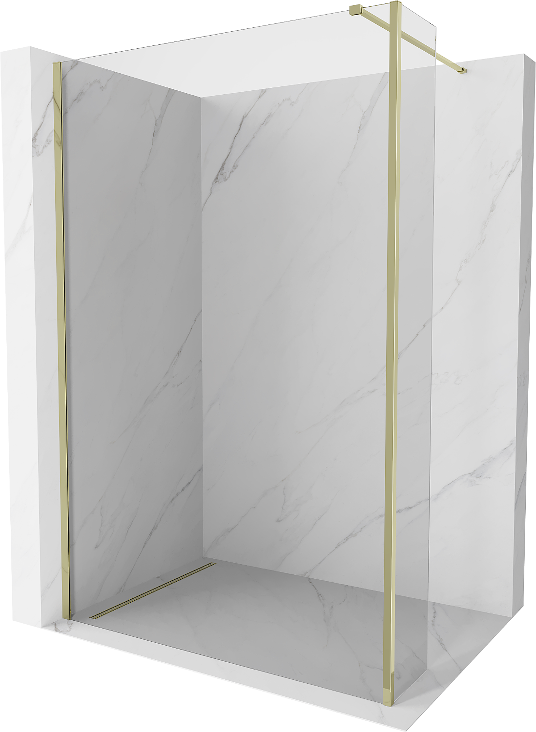 Mexen Kioto ścianka prysznicowa Walk-in 105 x 30 cm, transparent, złota - 800-105-212-50-00-030