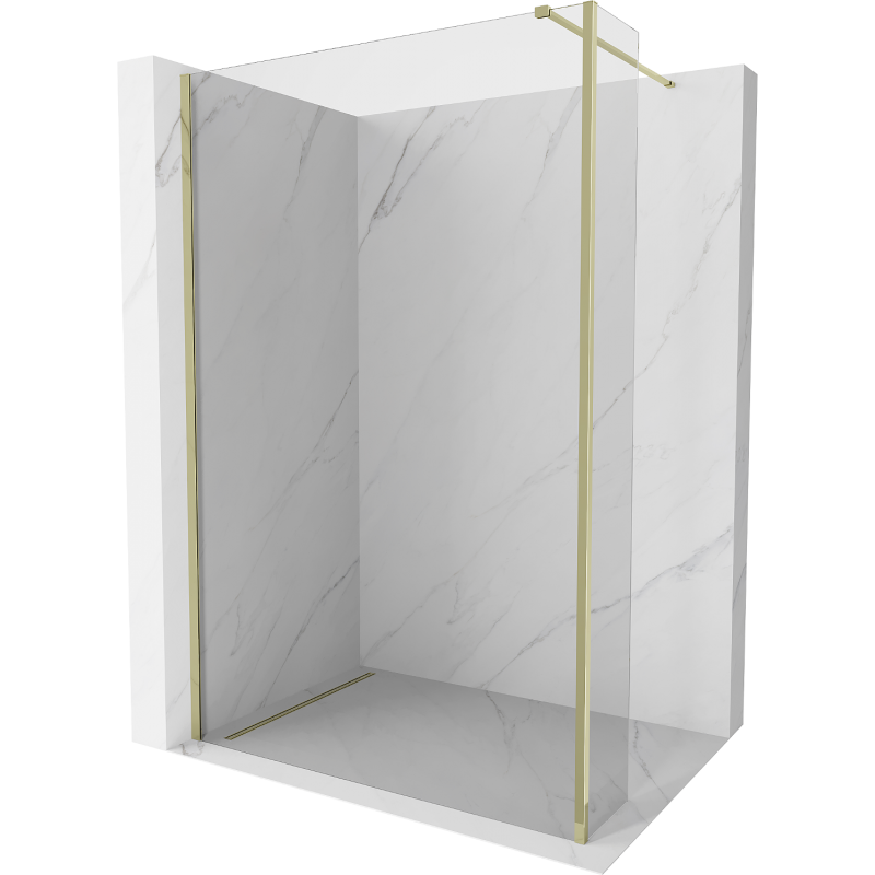 Mexen Kioto parede de duche Walk-in 115 x 30 cm, transparente, dourada - 800-115-212-50-00-030