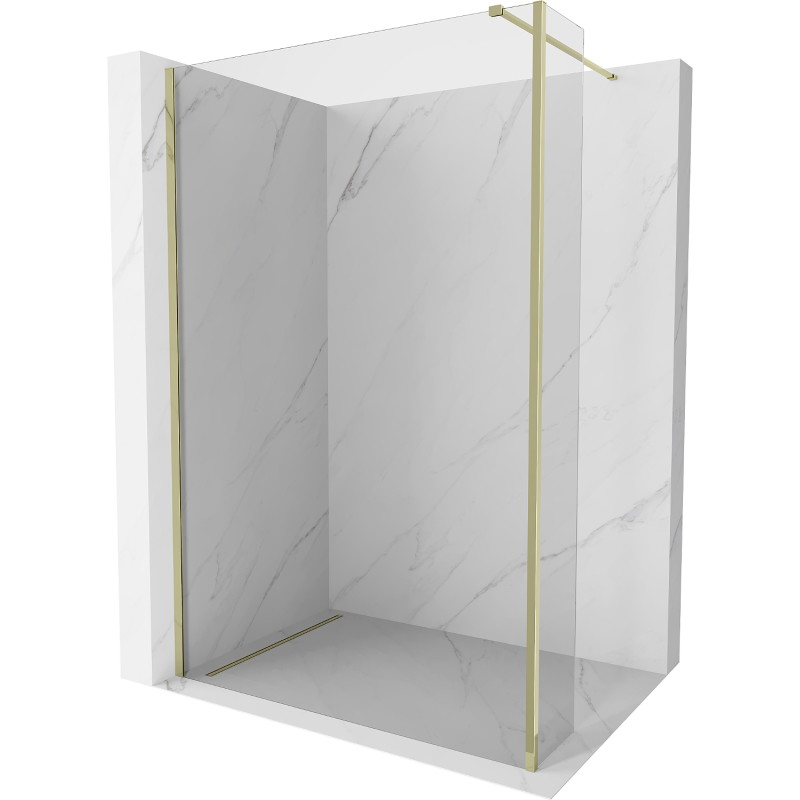 Mexen Kioto dušisein Walk-in 125 x 30 cm, läbipaistev, kuldne - 800-125-212-50-00-030
