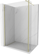 Mexen Kioto zidna tuš-pregrada Walk-in 120 x 30 cm, prozirna, zlatna - 800-120-212-50-00-030