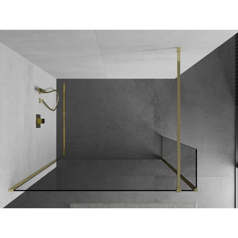 Mexen Kioto dušisein Walk-in 150 x 40 cm, läbipaistev, kuldne - 800-150-212-50-00-040