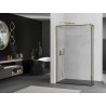 Mexen Kioto Staklena pregrada za tuš Walk-in 110 x 30 cm, crni okvir, zlatna - 800-110-212-50-70-030