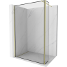 Mexen Kioto Tuš stena Walk-in 130 x 30 cm, črn okvir, zlata - 800-130-212-50-70-030