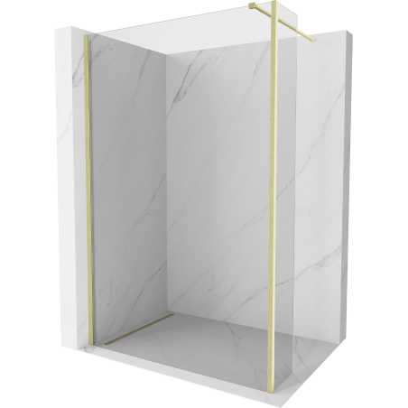Mexen Kioto douchewand Walk-in 115 x 30 cm, transparant, goud geborsteld - 800-115-212-55-00-030