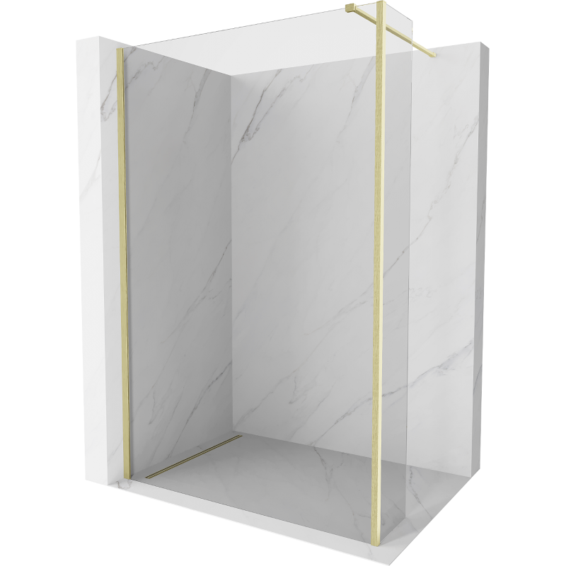 Mexen Kioto paroi de douche Walk-in 180 x 30 cm, transparent, or brossé - 800-180-212-55-00-030