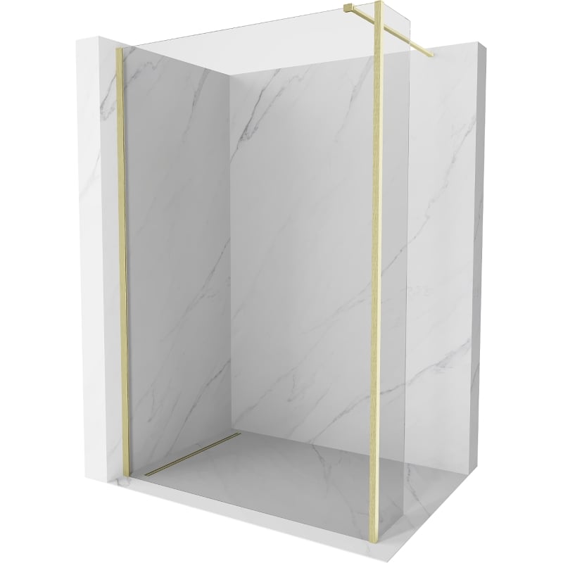 Mexen Kioto ścianka prysznicowa Walk-in 130 x 40 cm, transparent, złota szczotkowana - 800-130-212-55-00-040