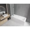 Mexen Cubik baignoire rectangulaire 150 x 70 cm avec tablier et paroi de douche à 2 battants 80 cm, transparent, noir - 5503150?