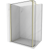 Mexen Kioto Duschwand Walk-in 90 x 30 cm, schwarzer Rahmen, gebürstetes Gold - 800-090-212-55-70-030